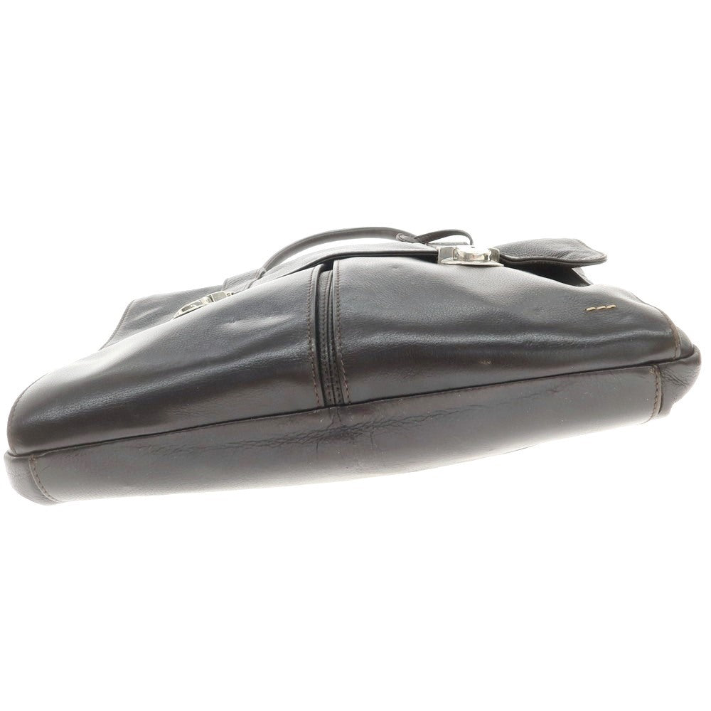 【中古】ザネラート ZANELLATO シュリンクレザー ブリーフケース ダークブラウン【 状態ランクD 】【 メンズ 】