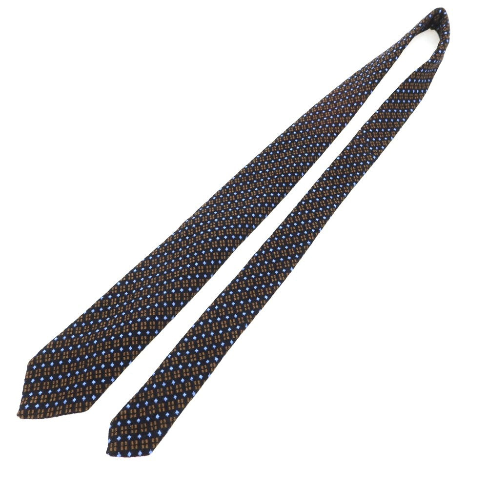 【新品】ニッキー nicky カシミヤ 総柄 ネクタイ ブラックxブラウン【 状態ランクN 】【 メンズ 】