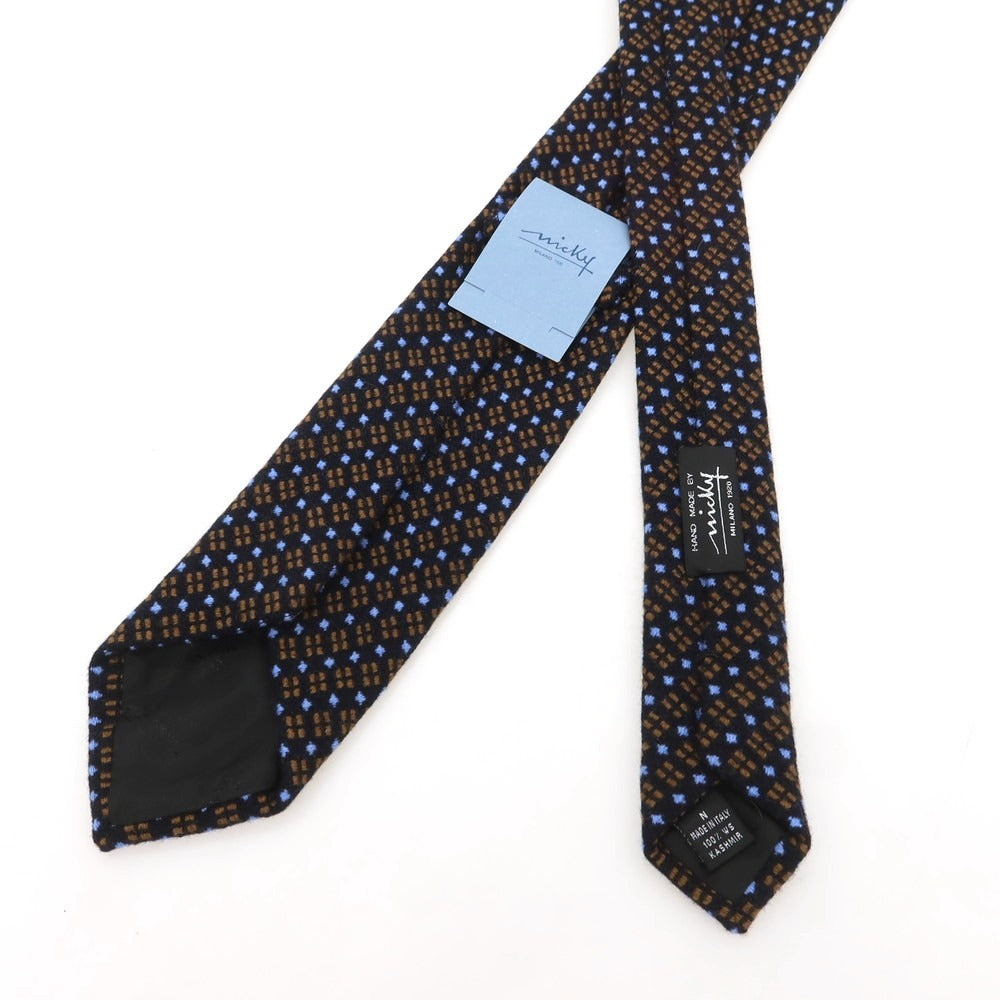 【新品】ニッキー nicky カシミヤ 総柄 ネクタイ ブラックxブラウン【 状態ランクN 】【 メンズ 】