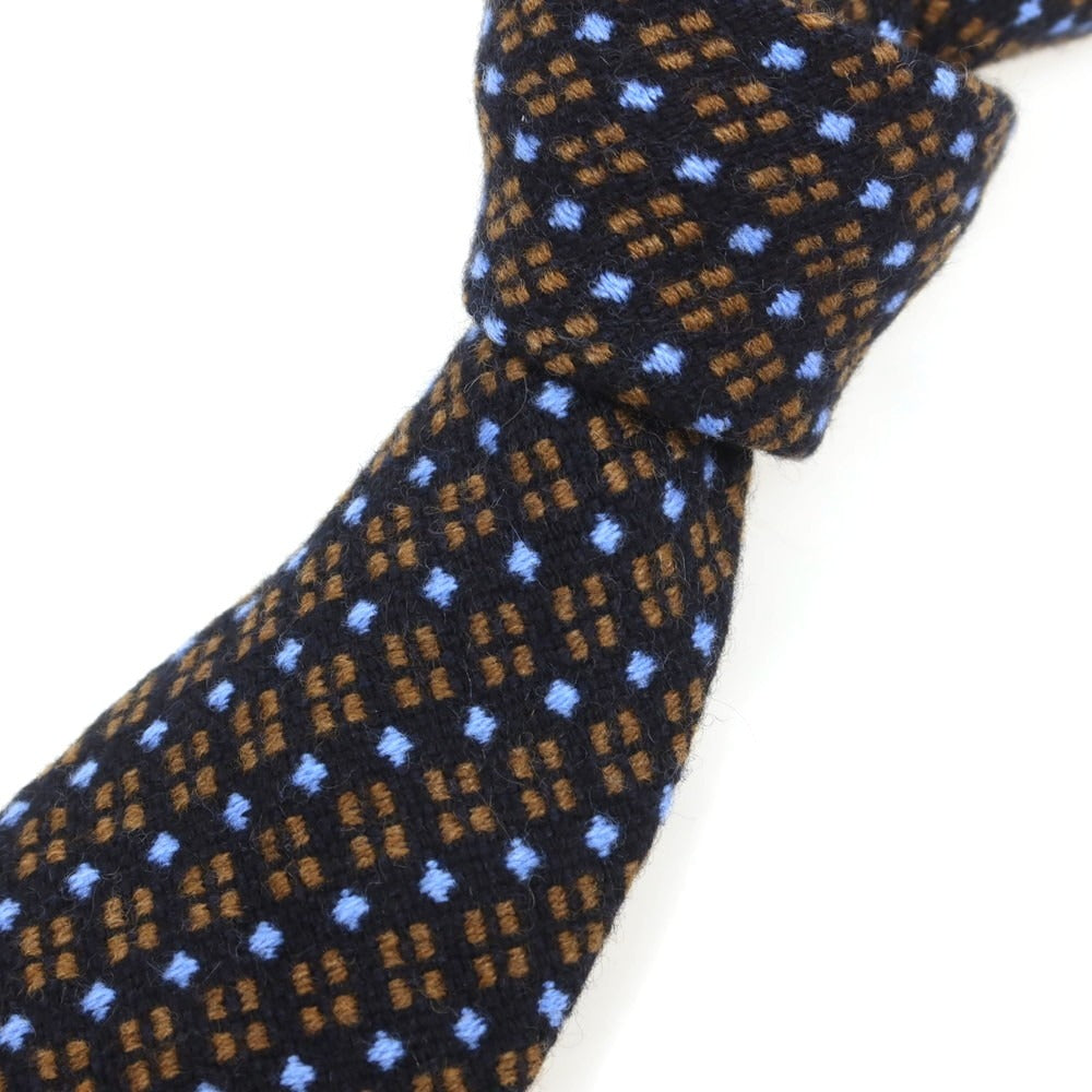 【新品】ニッキー nicky カシミヤ 総柄 ネクタイ ブラックxブラウン【 状態ランクN 】【 メンズ 】
