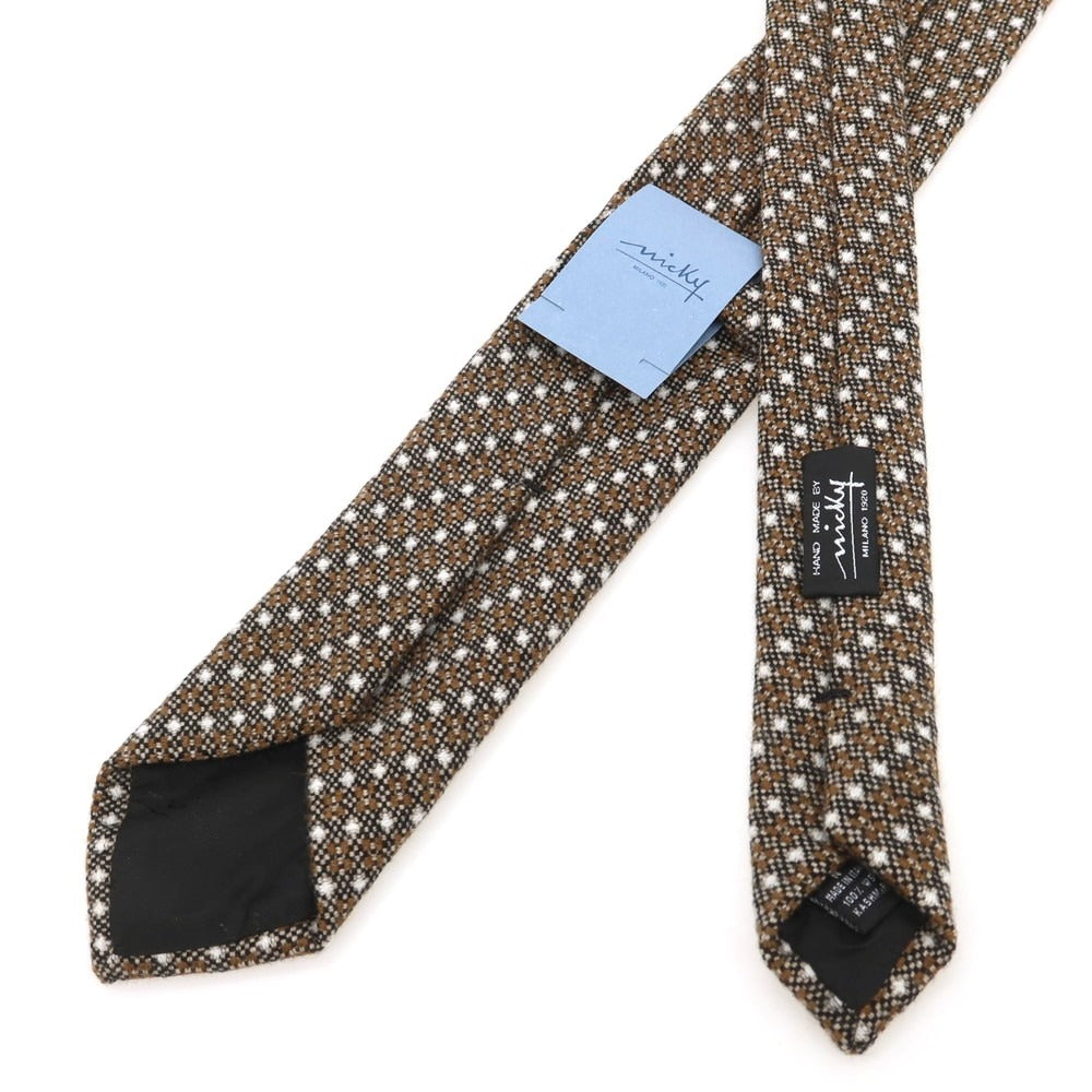 【新品】ニッキー nicky カシミヤ 総柄 ネクタイ ブラウン系【 状態ランクN 】【 メンズ 】