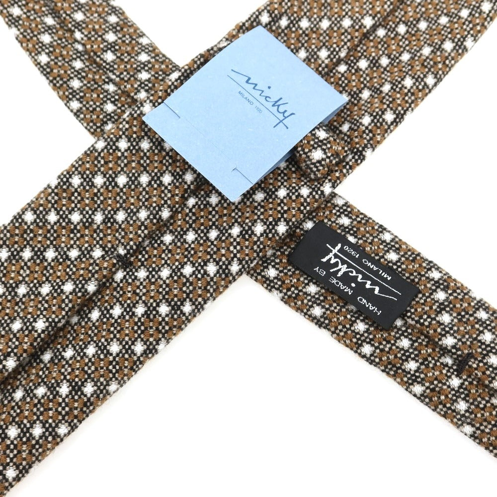 【新品】ニッキー nicky カシミヤ 総柄 ネクタイ ブラウン系【 状態ランクN 】【 メンズ 】