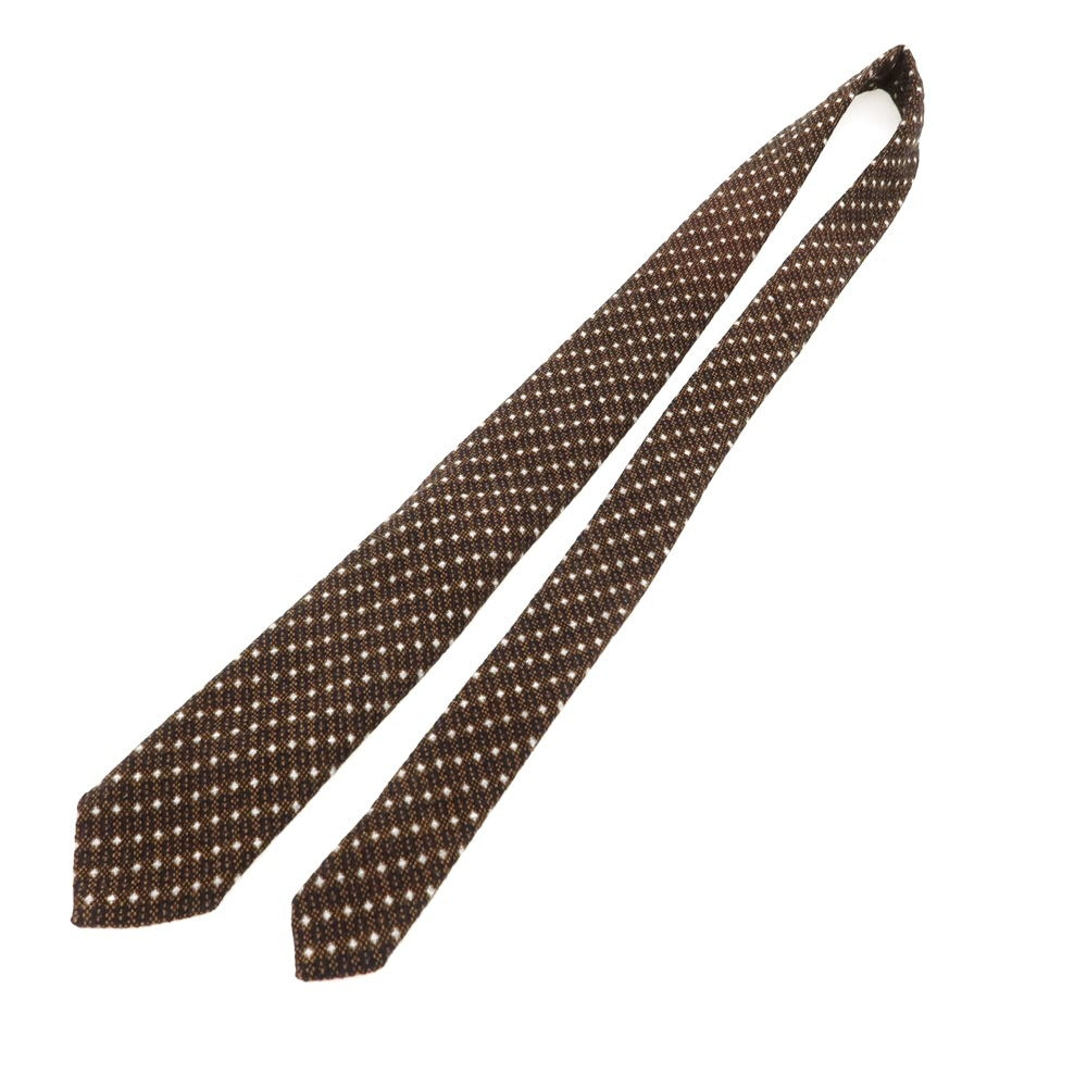 【新品】ニッキー nicky カシミヤ 総柄 ネクタイ ブラウンxネイビー【 状態ランクN 】【 メンズ 】