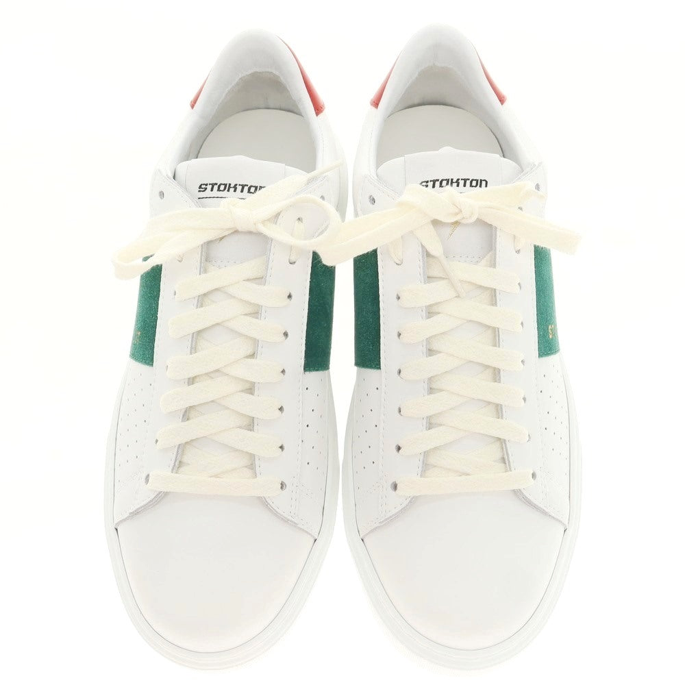 【新品】ストックトン STOKTON レザー スニーカー ホワイトxグリーン×レッド【 40 】【 状態ランクN 】【 メンズ 】