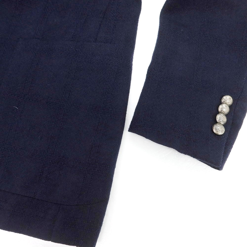 【中古】タリアトーレ TAGLIATORE ウール チェック織 テーラードジャケット ネイビー【 46 】【 状態ランクB 】【 メンズ 】