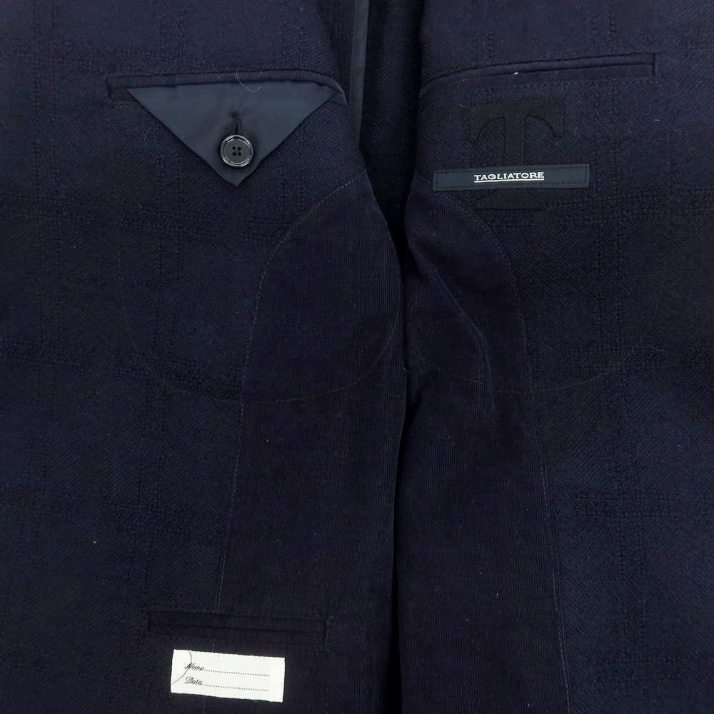【中古】タリアトーレ TAGLIATORE ウール チェック織 テーラードジャケット ネイビー【 46 】【 状態ランクB 】【 メンズ 】