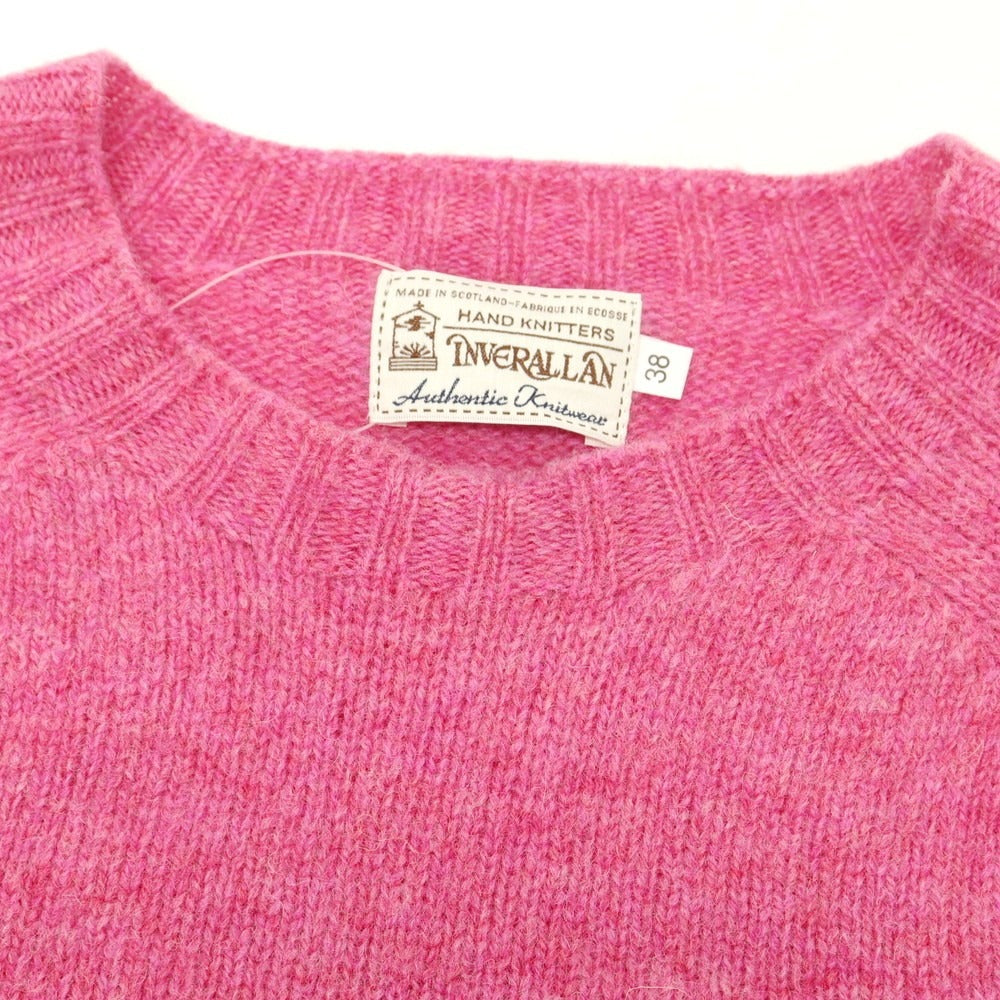 【中古】インバーアラン INVERALLAN ミドルゲージ ウール クルーネック プルオーバーニット ピンク【 38 】【 状態ランクC 】【 メンズ 】