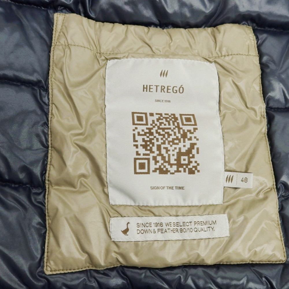 【中古】エトレゴ HETREGO ストレッチナイロン ダウンコート ネイビー【 48 】【 状態ランクC 】【 メンズ 】