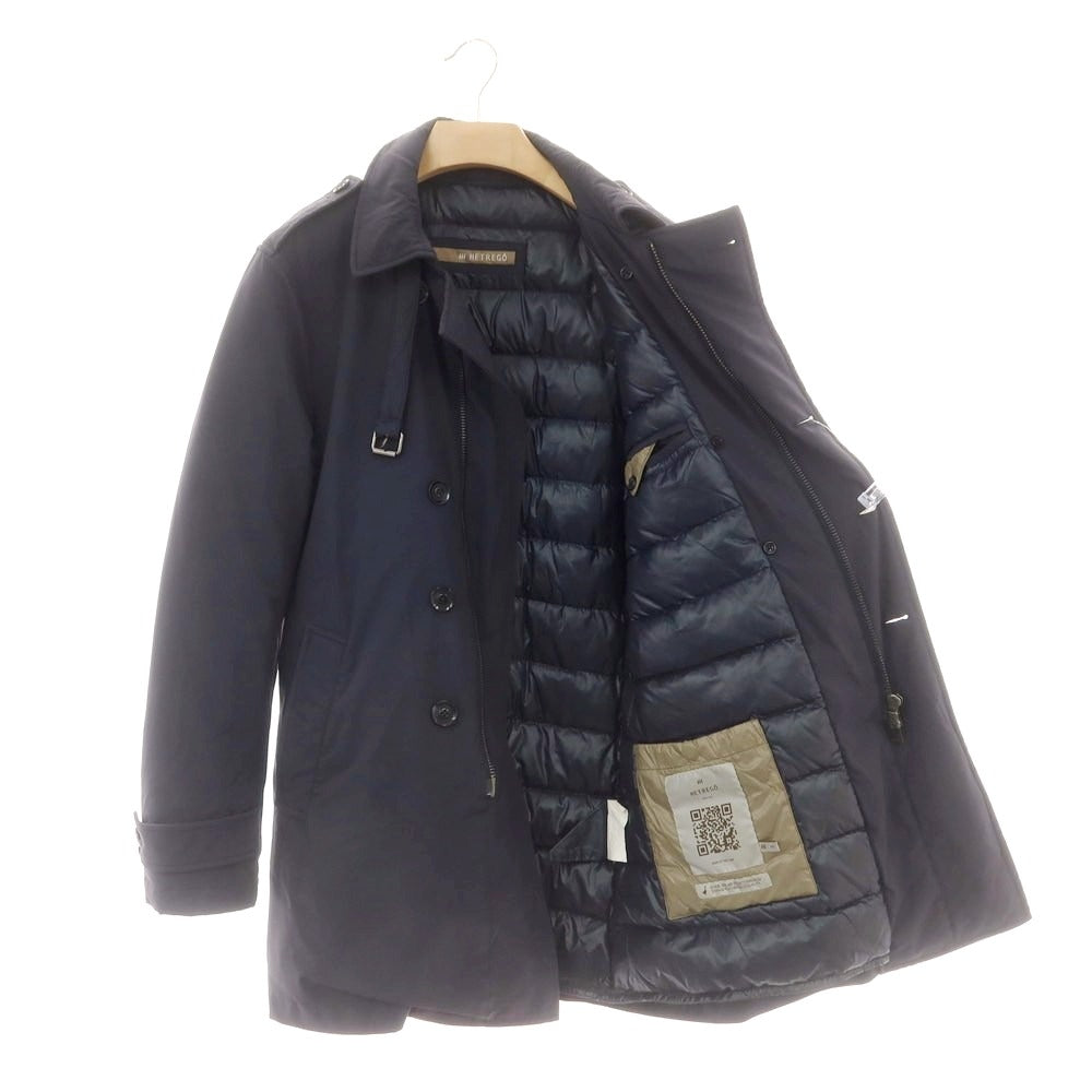 【中古】エトレゴ HETREGO ストレッチナイロン ダウンコート ネイビー【 48 】【 状態ランクC 】【 メンズ 】