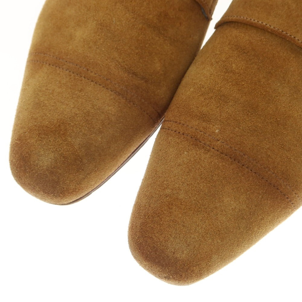 【中古】ザンピエレ ZAMPIERE スエード ダブルモンク ドレスシューズ イエローオーカー【 8 】【 状態ランクC 】【 メンズ 】