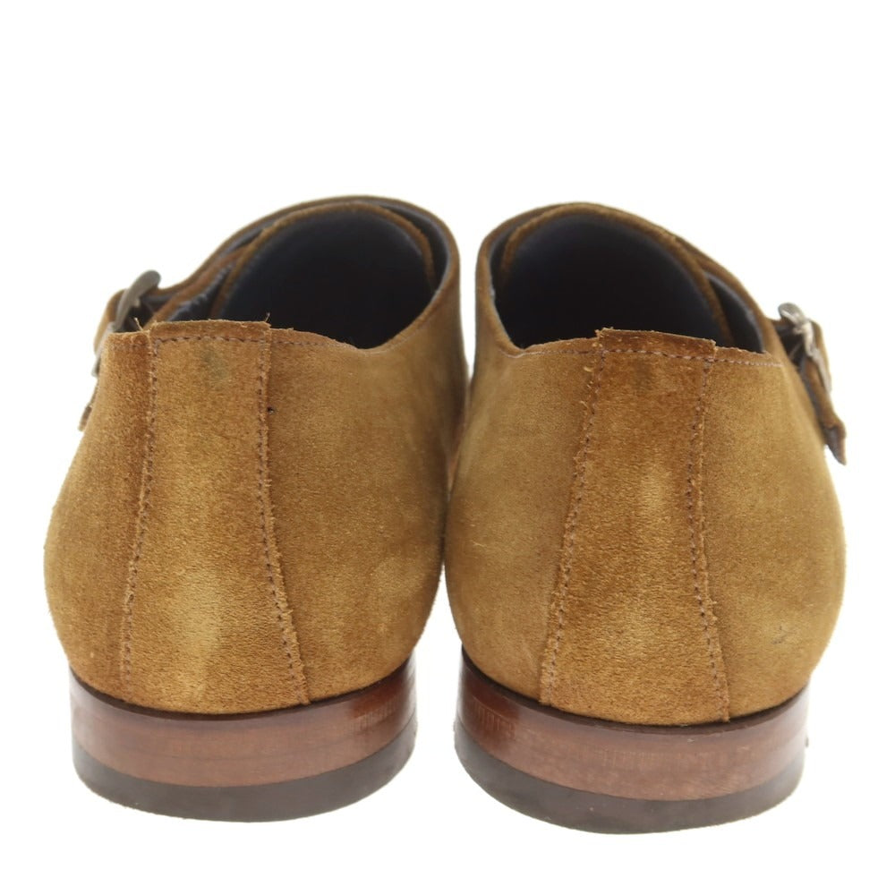 【中古】ザンピエレ ZAMPIERE スエード ダブルモンク ドレスシューズ イエローオーカー【 8 】【 状態ランクC 】【 メンズ 】
