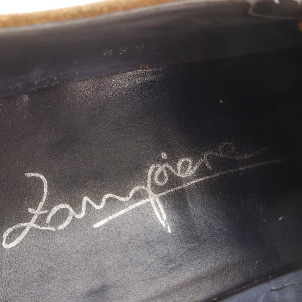 【中古】ザンピエレ ZAMPIERE スエード ダブルモンク ドレスシューズ イエローオーカー【 8 】【 状態ランクC 】【 メンズ 】