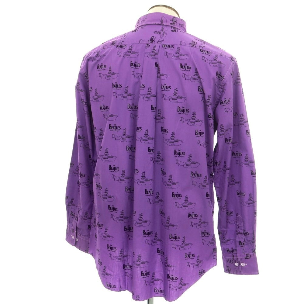 【中古】コムデギャルソン COMME des GARCONS THE BEATLES コットン ボタンダウン カジュアルシャツ パープルxブラック【 XXL 】【 状態ランクB 】【 メンズ 】
