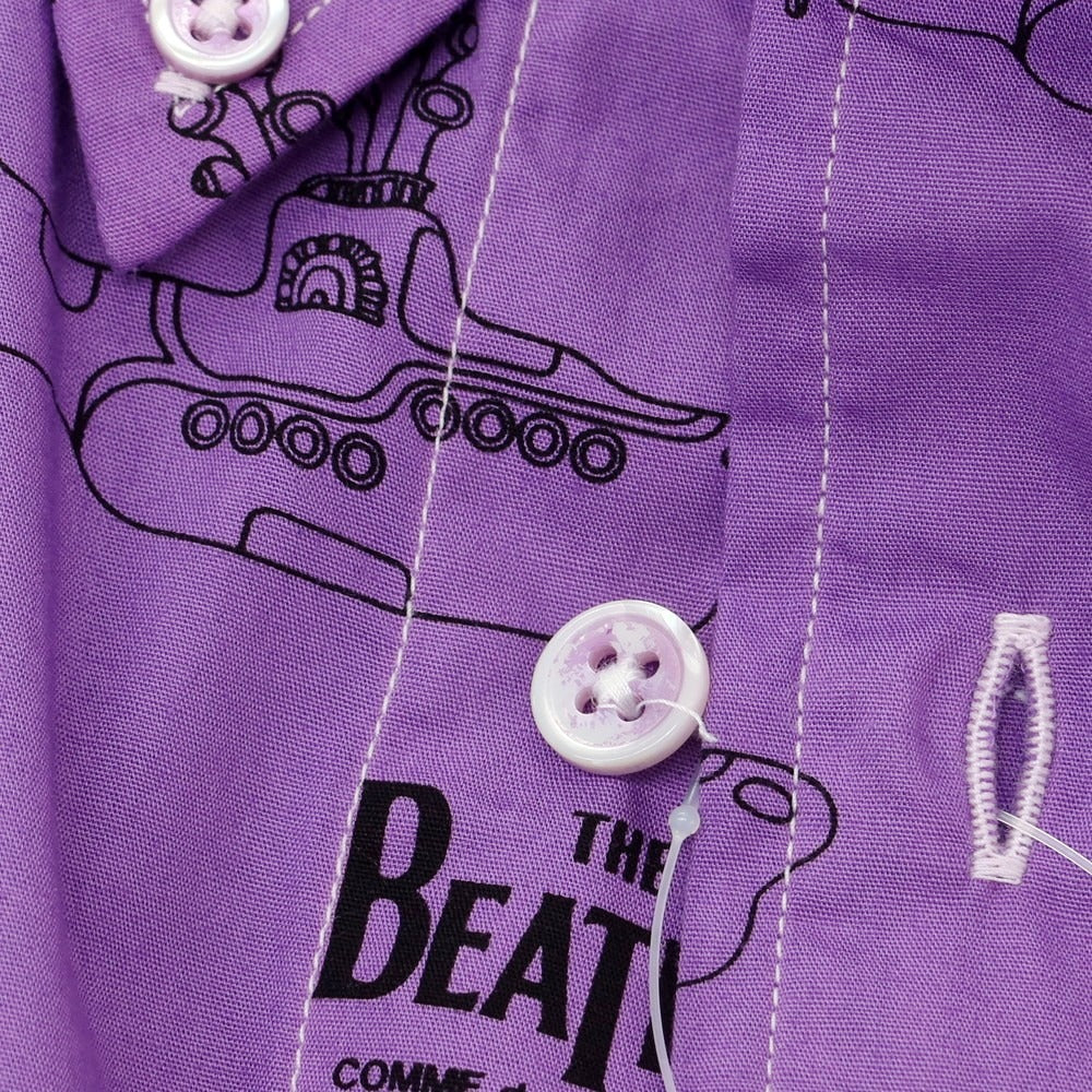 【中古】コムデギャルソン COMME des GARCONS THE BEATLES コットン ボタンダウン カジュアルシャツ パープルxブラック【 XXL 】【 状態ランクB 】【 メンズ 】
