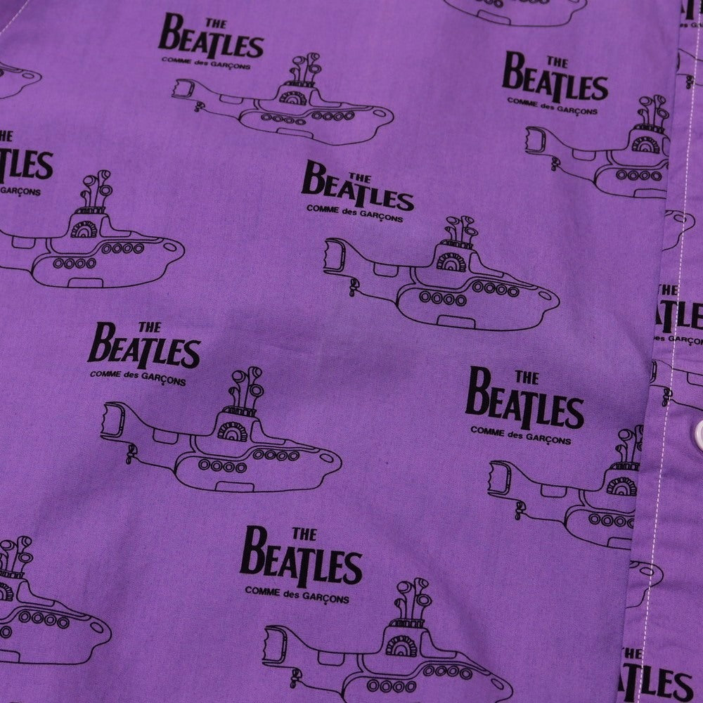 【中古】コムデギャルソン COMME des GARCONS THE BEATLES コットン ボタンダウン カジュアルシャツ パープルxブラック【 XXL 】【 状態ランクB 】【 メンズ 】