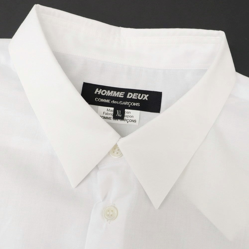【中古】コムデギャルソン オムドゥ COMME des GARCONS HOMME DEUX 2024年春夏 コットン レギュラーカラー 半袖シャツ ホワイト【 XL 】【 状態ランクA 】【 メンズ 】
