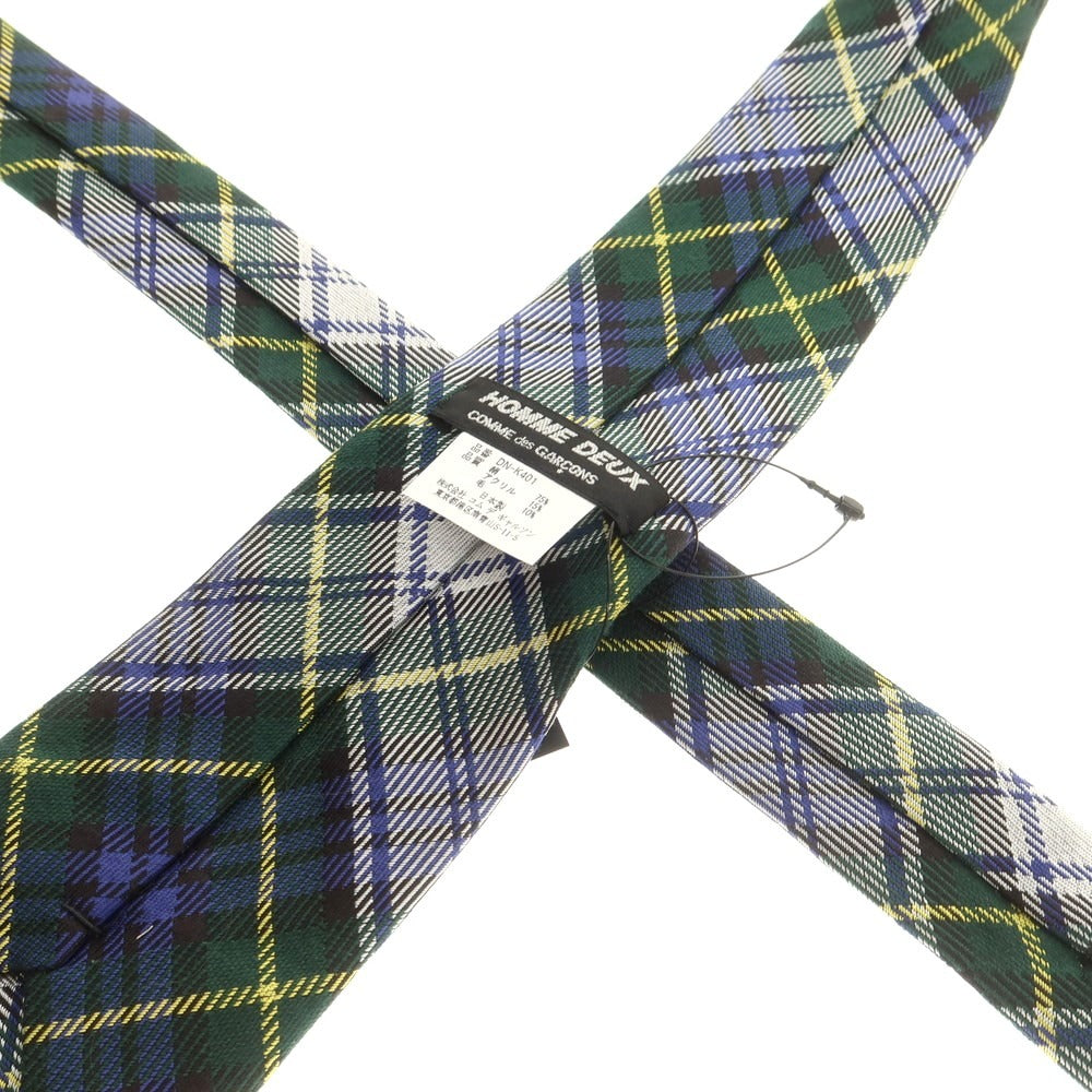 【中古】コムデギャルソン オムドゥ COMME des GARCONS HOMME DEUX 2024年秋冬 チェック柄ネクタイ グリーンxホワイト【 状態ランクA 】【 メンズ 】