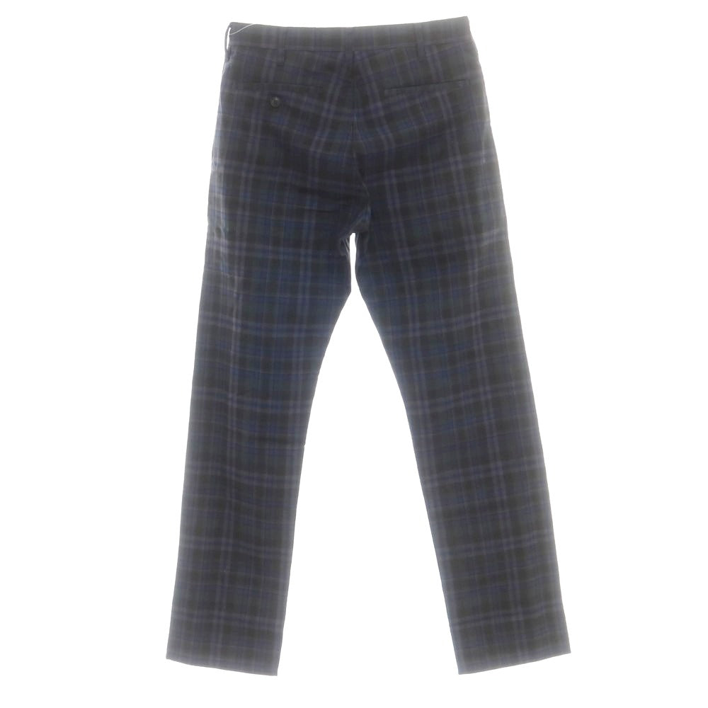 【中古】コムデギャルソン オムドゥ COMME des GARCONS HOMME DEUX 2015年春夏 ウール チェック カジュアルスラックスパンツ ダークグレイッシュグリーンxブルー系【 XS 】【 状態ランクB 】【 メンズ 】