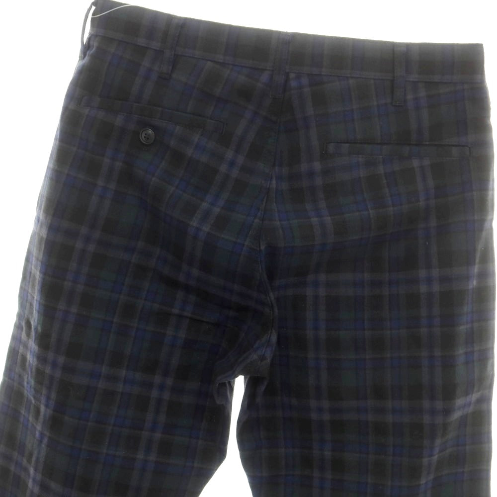 【中古】コムデギャルソン オムドゥ COMME des GARCONS HOMME DEUX 2015年春夏 ウール チェック カジュアルスラックスパンツ ダークグレイッシュグリーンxブルー系【 XS 】【 状態ランクB 】【 メンズ 】