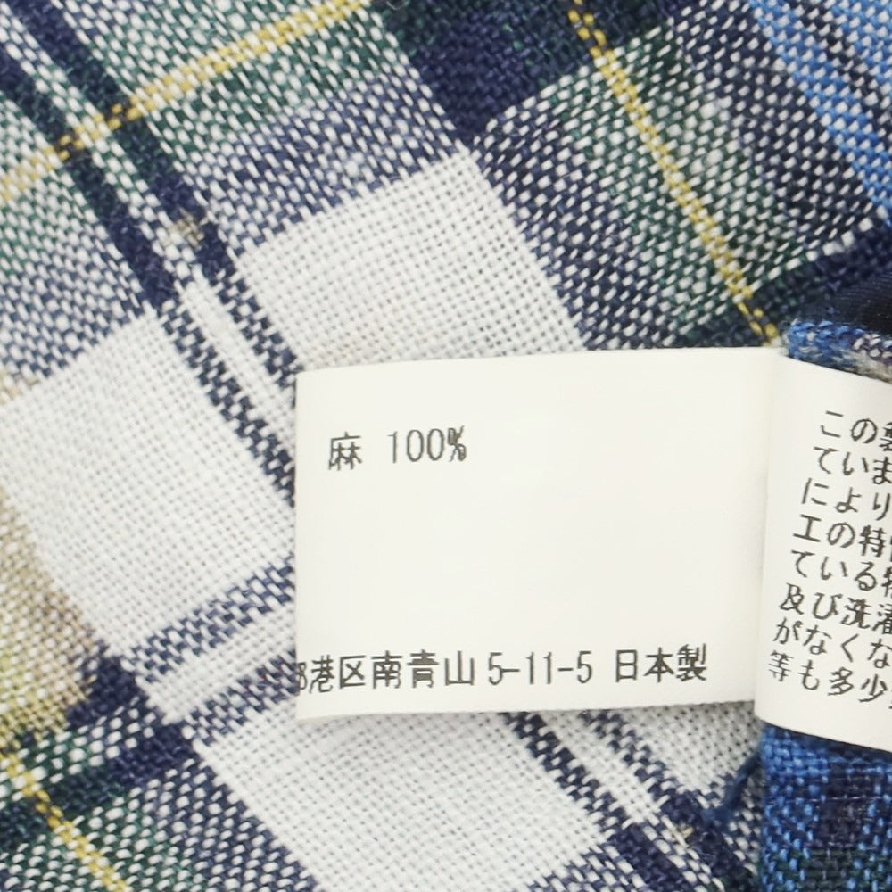 【中古】コムデギャルソンオム COMME des GARCONS HOMME 2013年春夏 リネン チェック ストール ブルーxホワイト【 状態ランクB 】【 メンズ 】