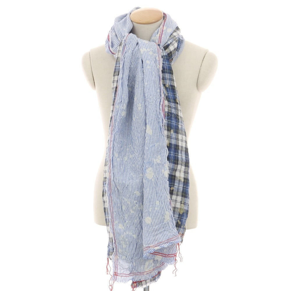【中古】コムデギャルソンオム COMME des GARCONS HOMME 2013年春夏 リネン チェック ストール ブルーxホワイト【 状態ランクB 】【 メンズ 】