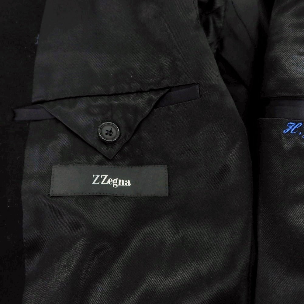 【中古】ジーゼニア Z Zegna ウール チェスターフィールドコート ブラック【 48 】【 状態ランクC 】【 メンズ 】