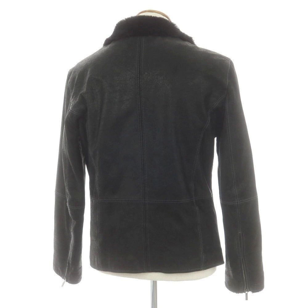 【中古】アルマーニ コレッツォーニ ARMANI COLLEZIONI ゴートレザー ライダースジャケット ブラック【 表記なし(M位) 】【 状態ランクB 】【 メンズ 】