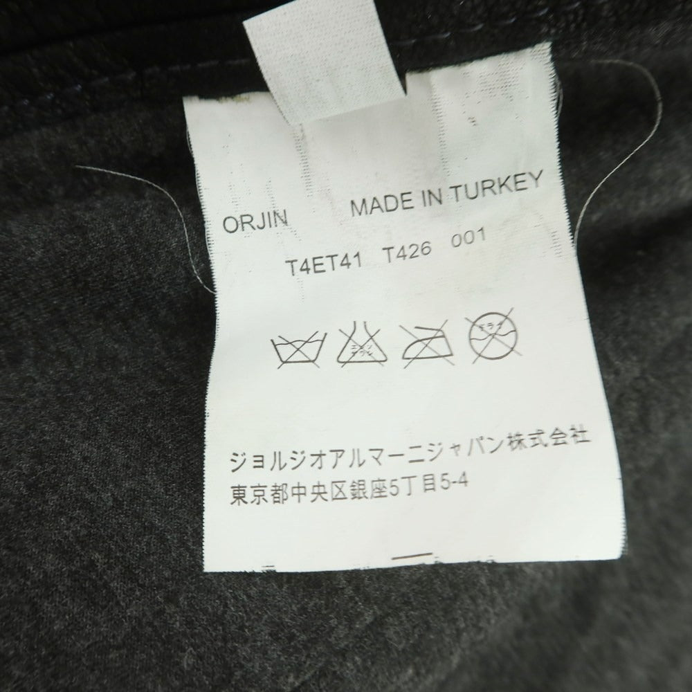 【中古】アルマーニ コレッツォーニ ARMANI COLLEZIONI ゴートレザー ライダースジャケット ブラック【 表記なし(M位) 】【 状態ランクB 】【 メンズ 】