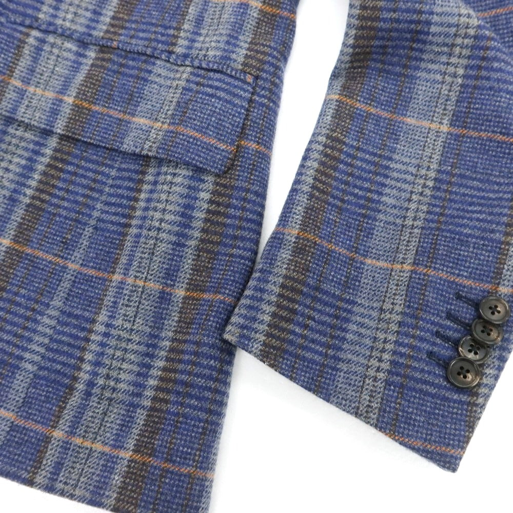 【中古】ガブリエレ パジーニ Gabriele Pasini ウール チェック テーラードジャケット ダークブルーxグレー【 46 】【 状態ランクB 】【 メンズ 】