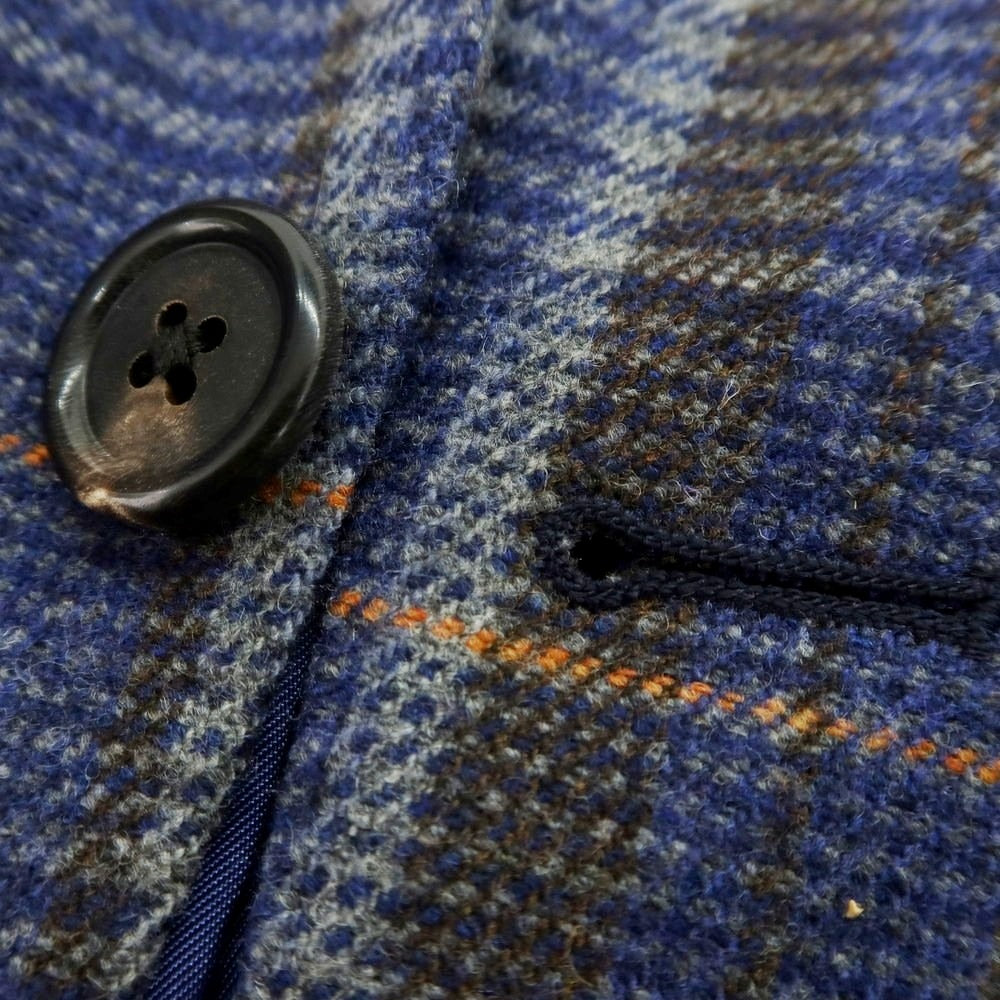 【中古】ガブリエレ パジーニ Gabriele Pasini ウール チェック テーラードジャケット ダークブルーxグレー【 46 】【 状態ランクB 】【 メンズ 】