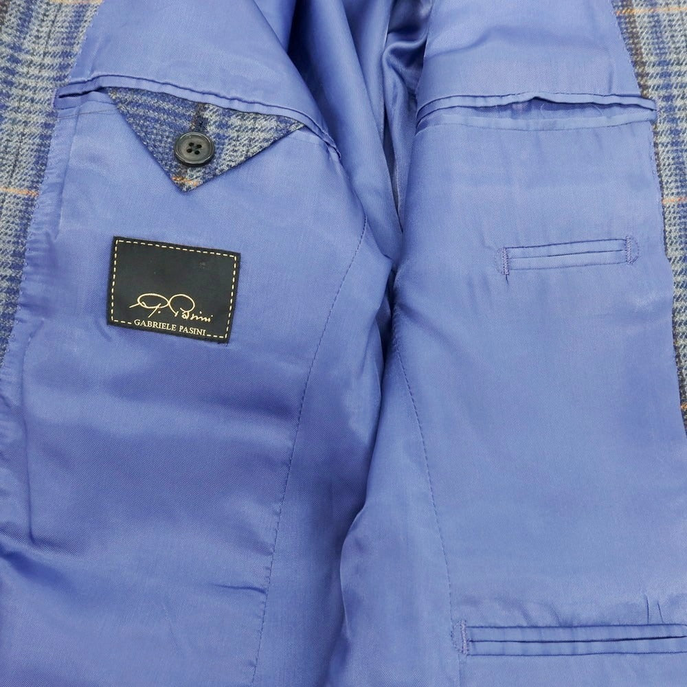 【中古】ガブリエレ パジーニ Gabriele Pasini ウール チェック テーラードジャケット ダークブルーxグレー【 46 】【 状態ランクB 】【 メンズ 】