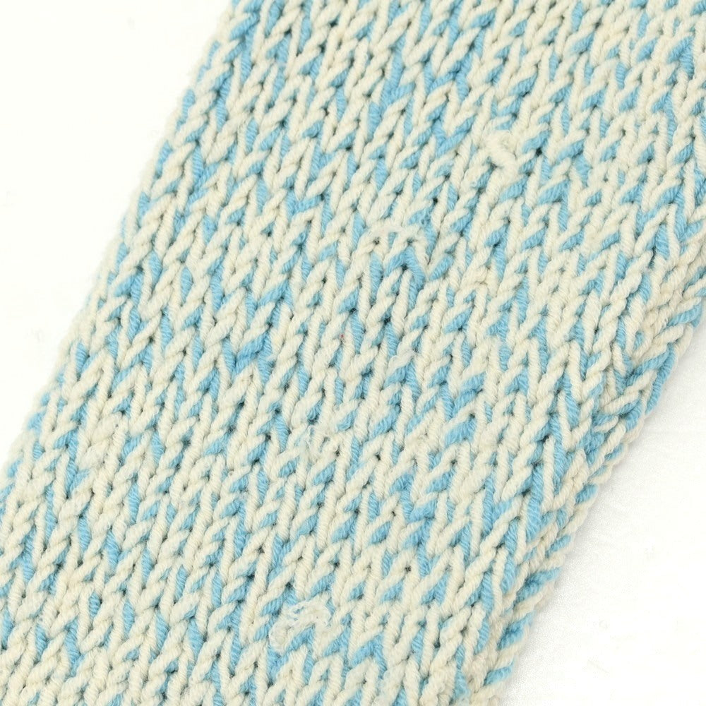 【中古】ファブリツィオ デル カルロ FABRIZIO DEL CARLO ローゲージ ウールナイロン 襟付き カーディガン ライトブルーxホワイト【 M 】【 状態ランクB 】【 メンズ 】