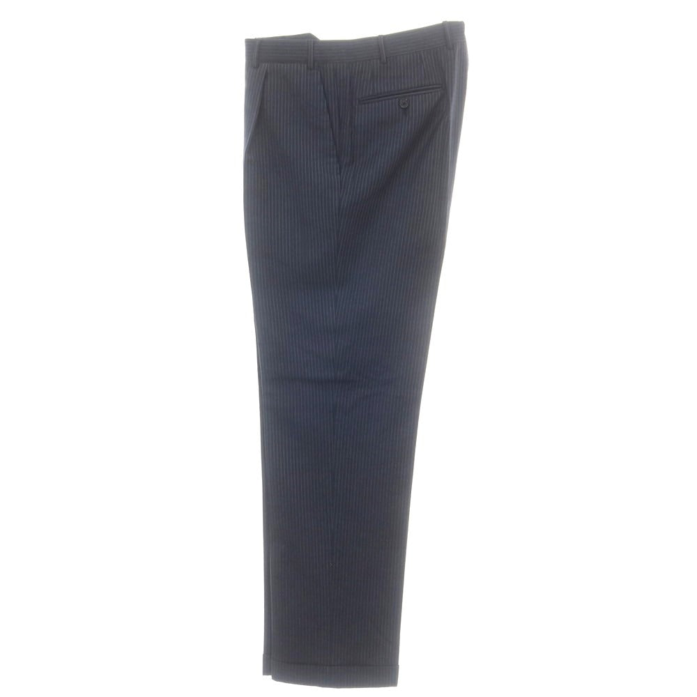 【中古】コルネリアーニ CORNELIANI ウールカシミヤ ストライプ 2つボタンスーツ ネイビーxホワイト【 50 】【 状態ランクC 】【 メンズ 】