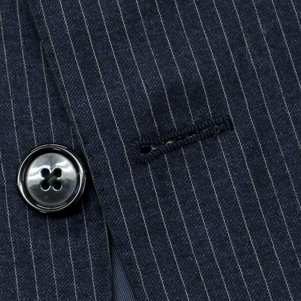 【中古】コルネリアーニ CORNELIANI ウールカシミヤ ストライプ 2つボタンスーツ ネイビーxホワイト【 50 】【 状態ランクC 】【 メンズ 】