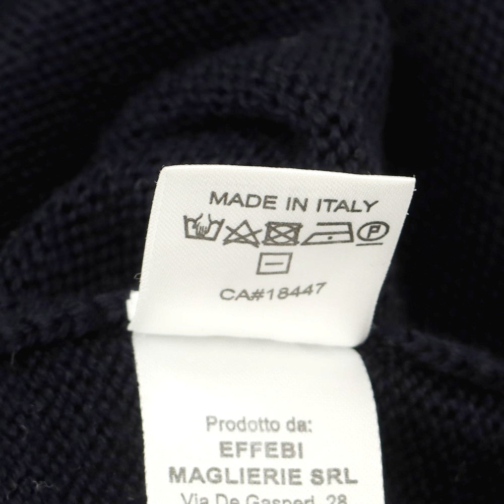 【中古】ブイネック VNECK ウール ハーフジップ プルオーバーニット ネイビー【 46 】【 状態ランクC 】【 メンズ 】