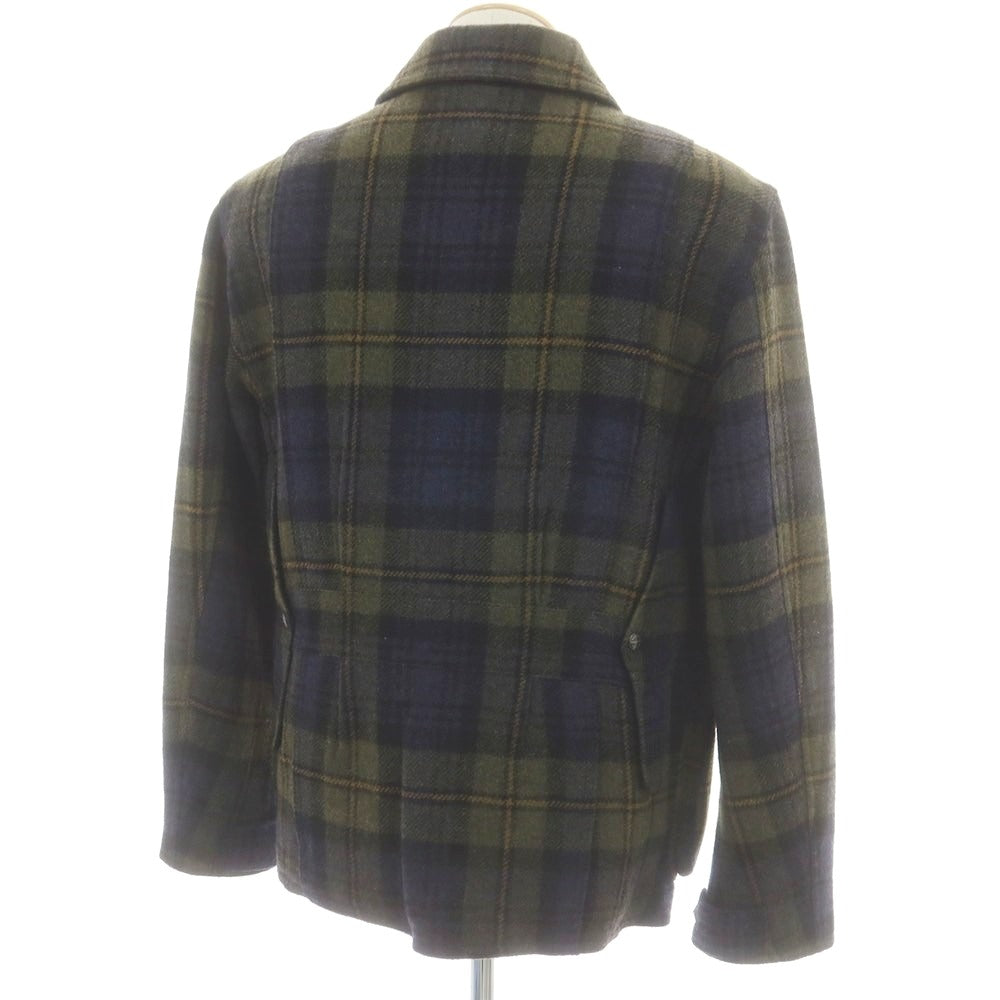 【中古】ポロ ラルフローレン Polo Ralph Lauren ウール チェック フィールドジャケット グリーンxネイビー【 S 】【 状態ランクB 】【 メンズ 】