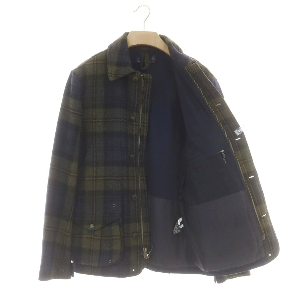 【中古】ポロ ラルフローレン Polo Ralph Lauren ウール チェック フィールドジャケット グリーンxネイビー【 S 】【 状態ランクB 】【 メンズ 】