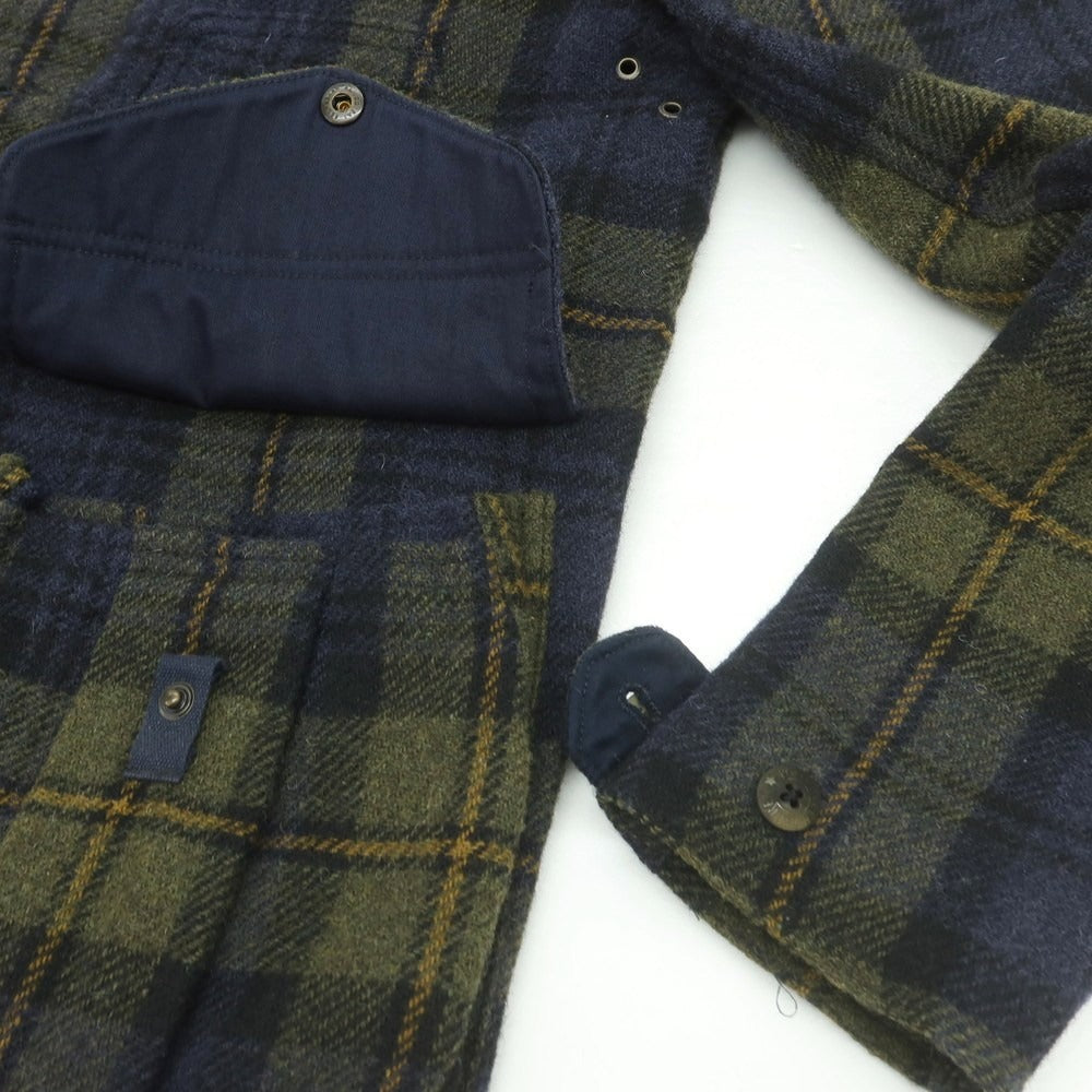 【中古】ポロ ラルフローレン Polo Ralph Lauren ウール チェック フィールドジャケット グリーンxネイビー【 S 】【 状態ランクB 】【 メンズ 】