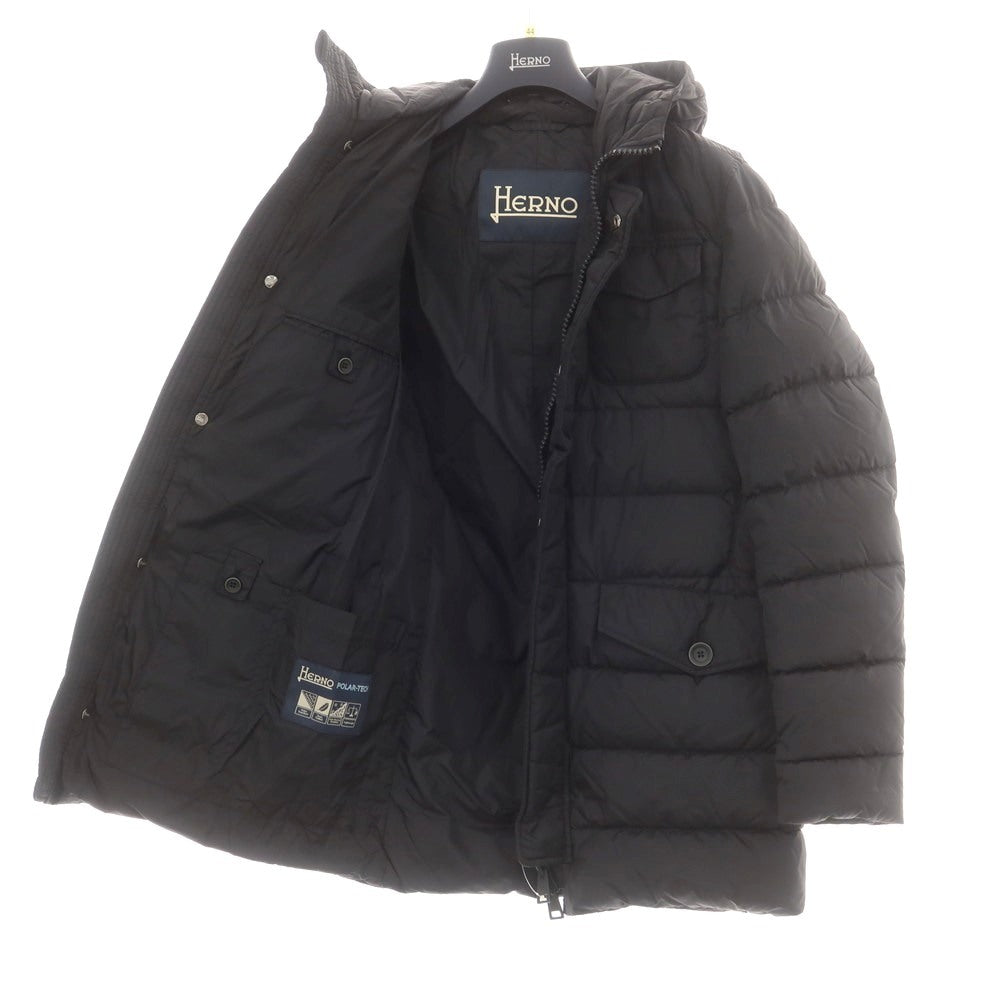 【中古】ヘルノ Herno POLAR TECH フーデッド ダウンコート ブラック【 44 】【 状態ランクB 】【 メンズ 】