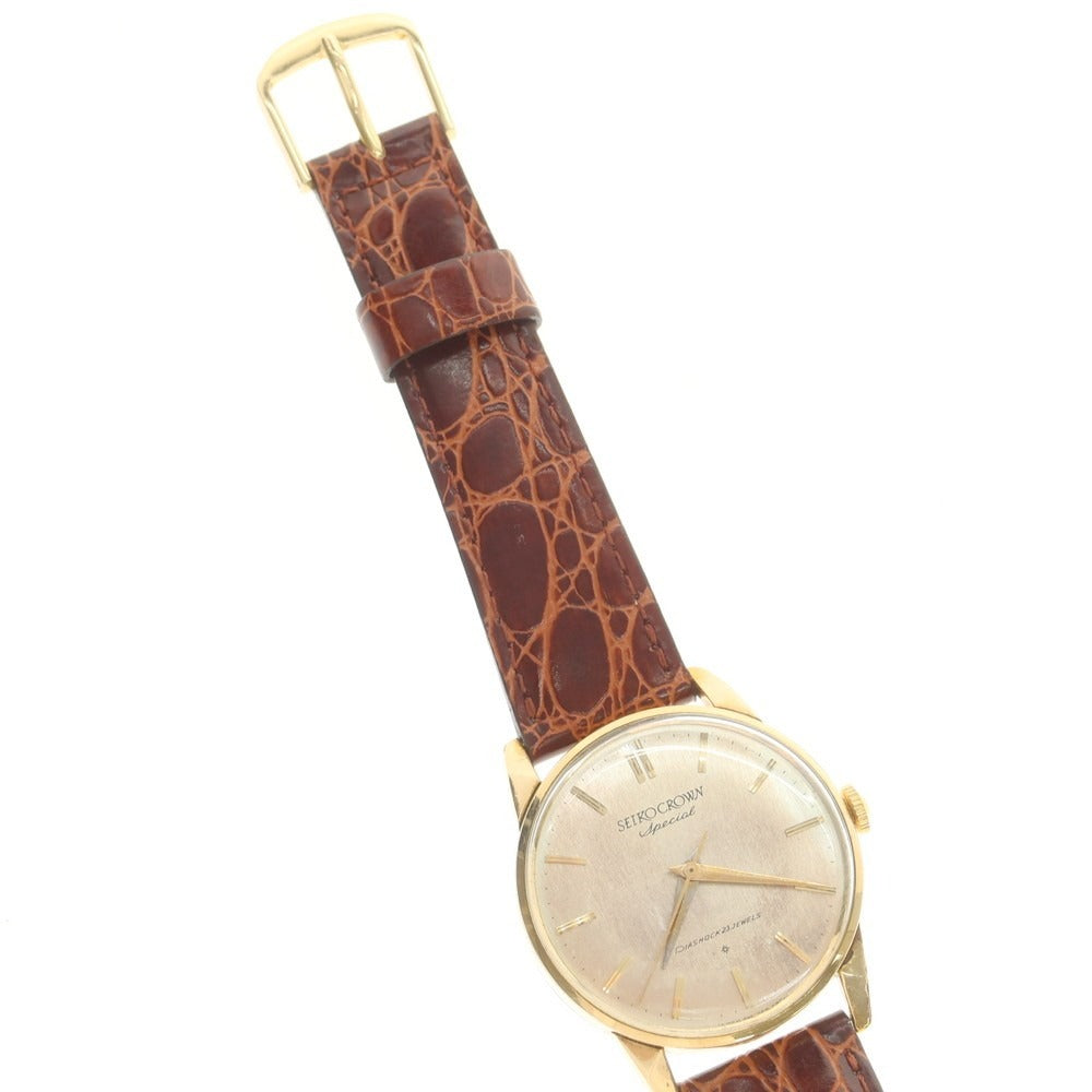 【中古】セイコー SEIKO クラウンスペシャル J14100 アンティーク 腕時計 ゴールドxブラウン【 状態ランクB 】【 メンズ 】