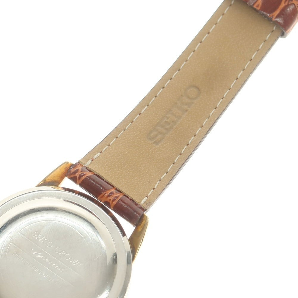 【中古】セイコー SEIKO クラウンスペシャル J14100 アンティーク 腕時計 ゴールドxブラウン【 状態ランクB 】【 メンズ 】