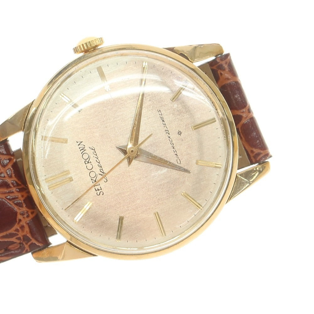 【中古】セイコー SEIKO クラウンスペシャル J14100 アンティーク 腕時計 ゴールドxブラウン【 状態ランクB 】【 メンズ 】