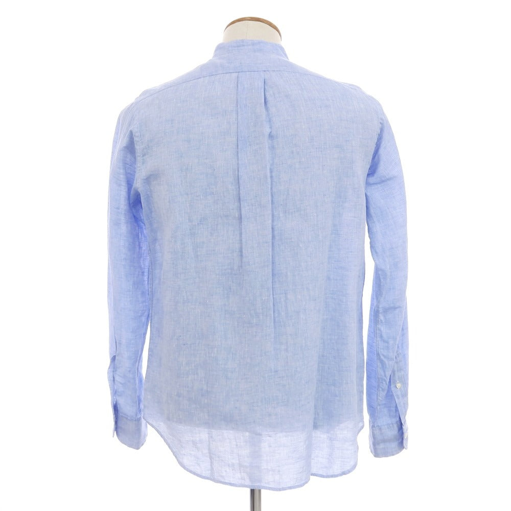 【中古】インディビジュアライズドシャツ INDIVIDUALIZED SHIRTS リネン バンドカラーシャツ ライトブルー【 15 1/2 】【 状態ランクB 】【 メンズ 】