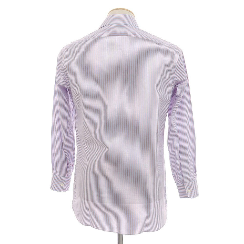 【中古】シャルベ CHARVET コットン ストライプ ドレスシャツ ブルーxホワイト×レッド【 37 】【 状態ランクC 】【 メンズ 】