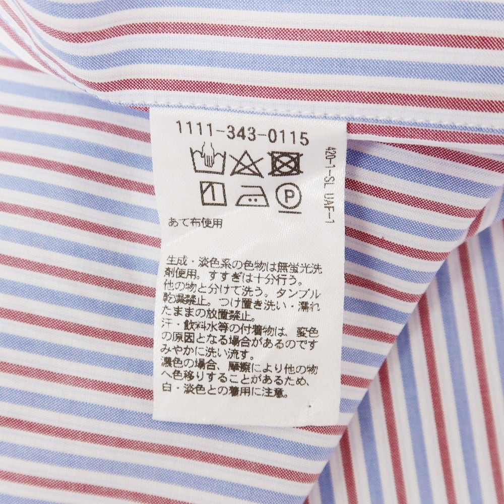 【中古】シャルベ CHARVET コットン ストライプ ドレスシャツ ブルーxホワイト×レッド【 37 】【 状態ランクC 】【 メンズ 】
