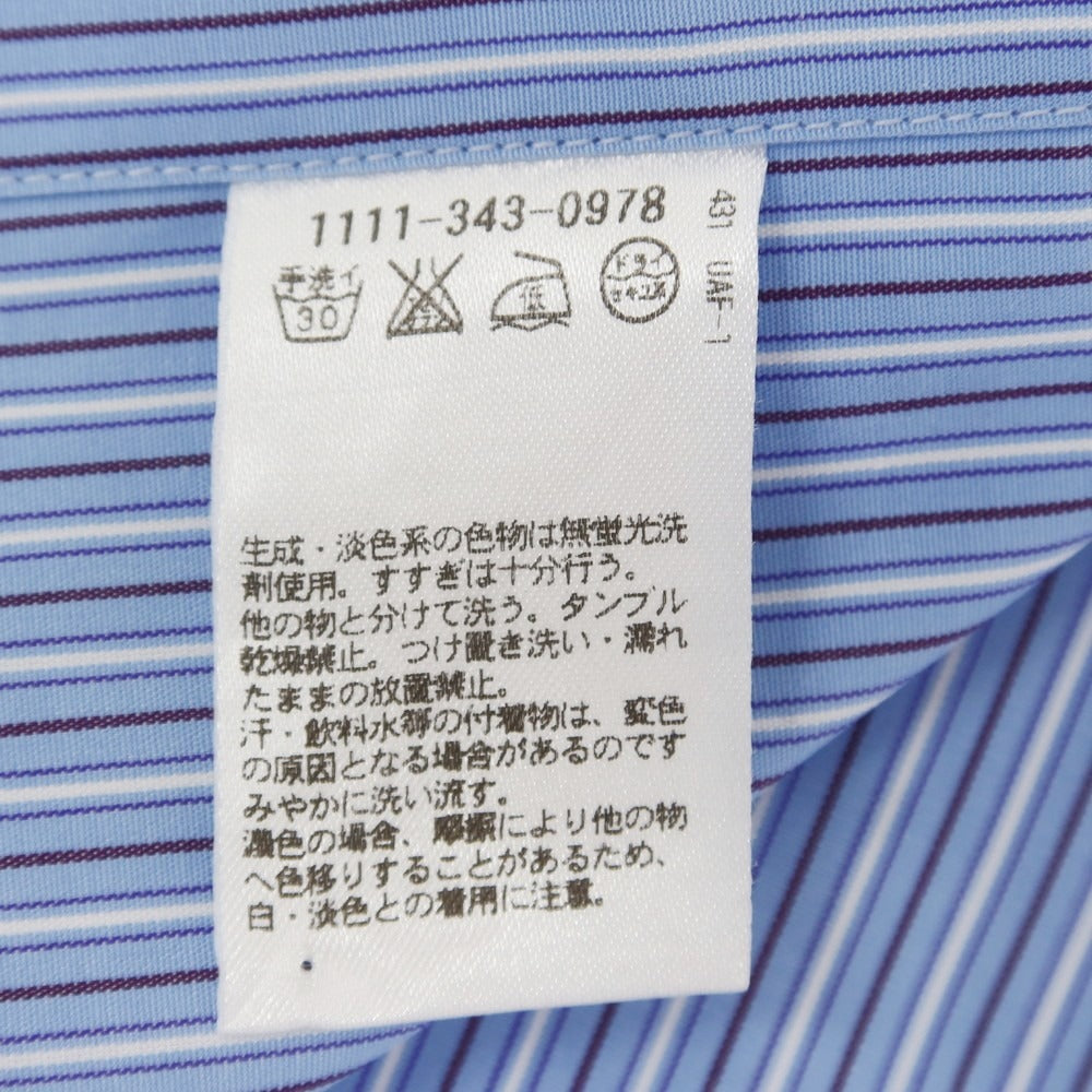 【中古】シャルベ CHARVET コットン ストライプ ドレスシャツ ブルーxホワイト【 37 】【 状態ランクB 】【 メンズ 】