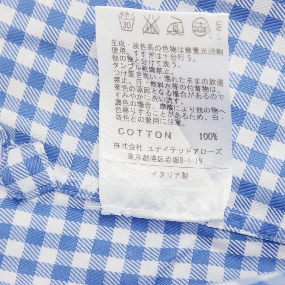【中古】フライ FRAY コットン チェック ドレスシャツ ブルーxホワイト【 38 】【 状態ランクC 】【 メンズ 】