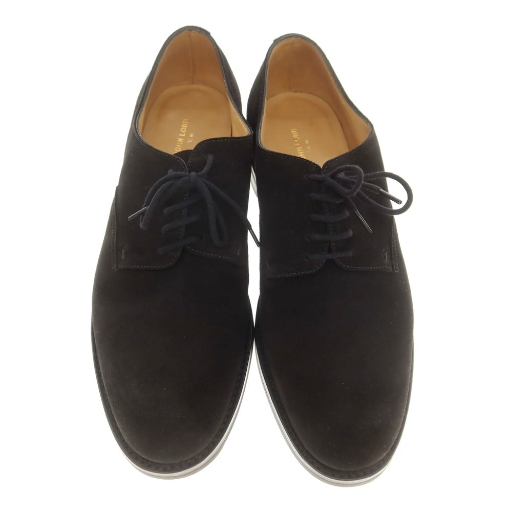 【中古】ジョンロブ John Lobb HOLLOW スエード ドレスシューズ ブラック【 7E 】【 状態ランクA 】【 メンズ 】