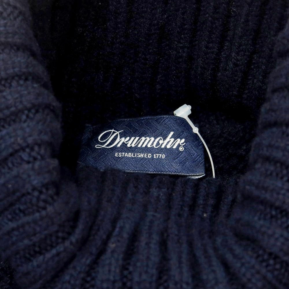 【中古】ドルモア DRUMOHR ミドルゲージ ウール タートルネック プルオーバーニット ネイビー【 48 】【 状態ランクB 】【 メンズ 】