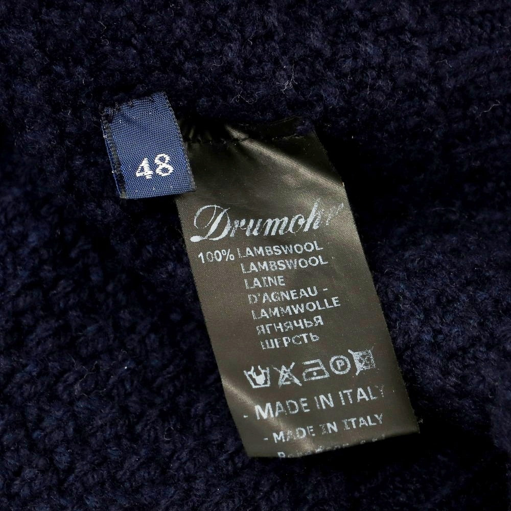 【中古】ドルモア DRUMOHR ミドルゲージ ウール タートルネック プルオーバーニット ネイビー【 48 】【 状態ランクB 】【 メンズ 】